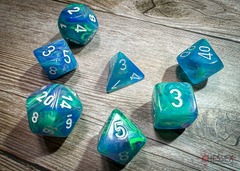 Chessex Dice - CHX27546 - Festive Waterlily/White Polyhedral 7-Die Set